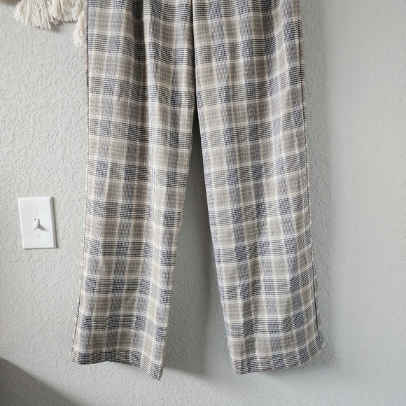 Sans Souci Plaid Gingham High Waisted Wide Leg Trouser Pants Preppy Academia M - Picture 5 of 9